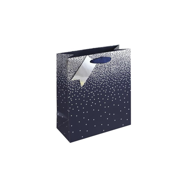 Navy And Silver Ombre Medium Gift Bag 6pk