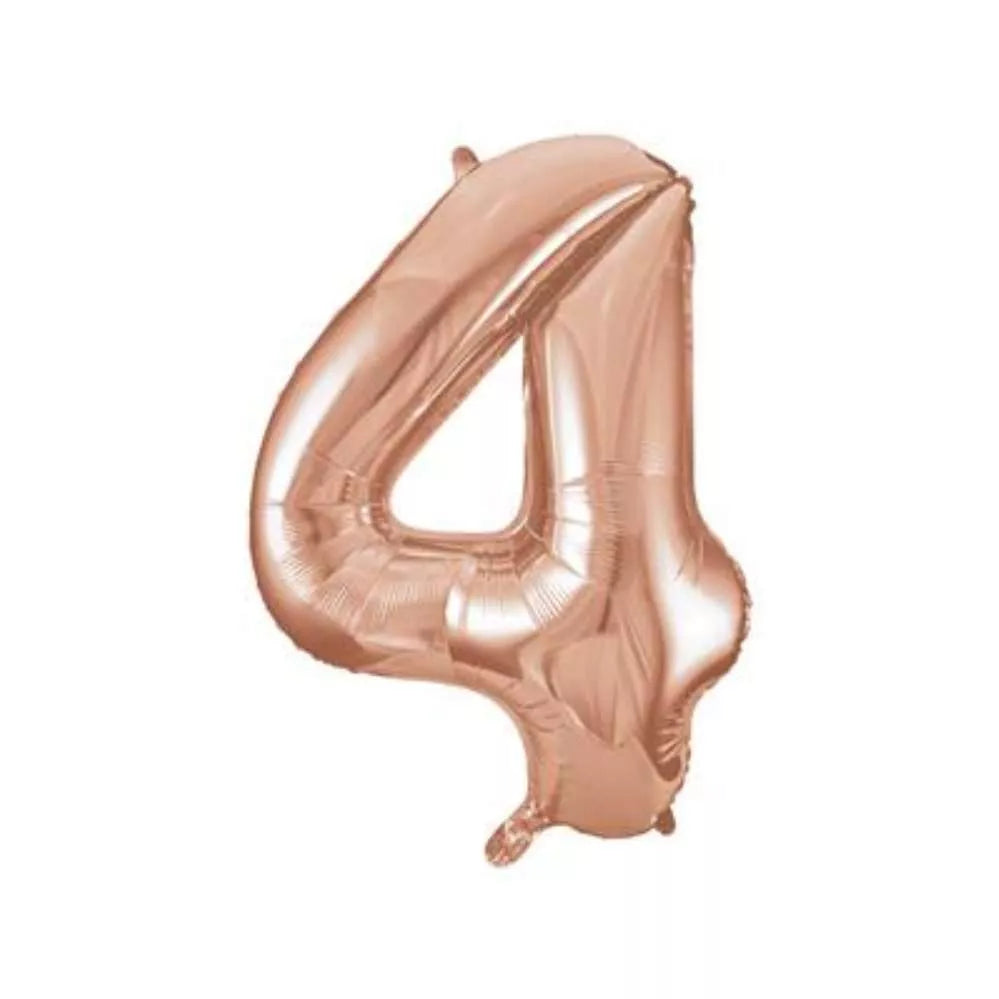 Unique Foil Balloon Rose Gold 34" Number 4