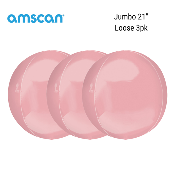 Anagram Pastel Pink 21" Jumbo Orbz Balloon 3pk