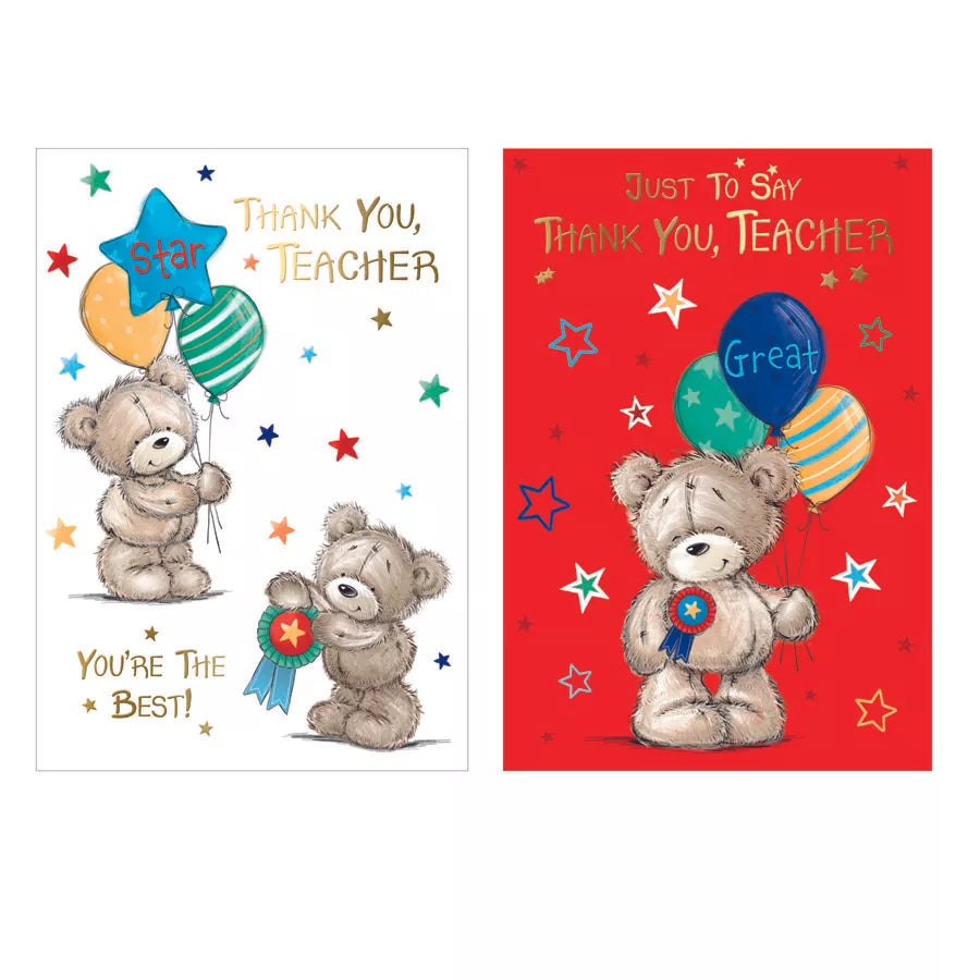 Poppyhill 12-pack thank you teacher cards with colorful designs, ideal for expressing appreciation to educators.