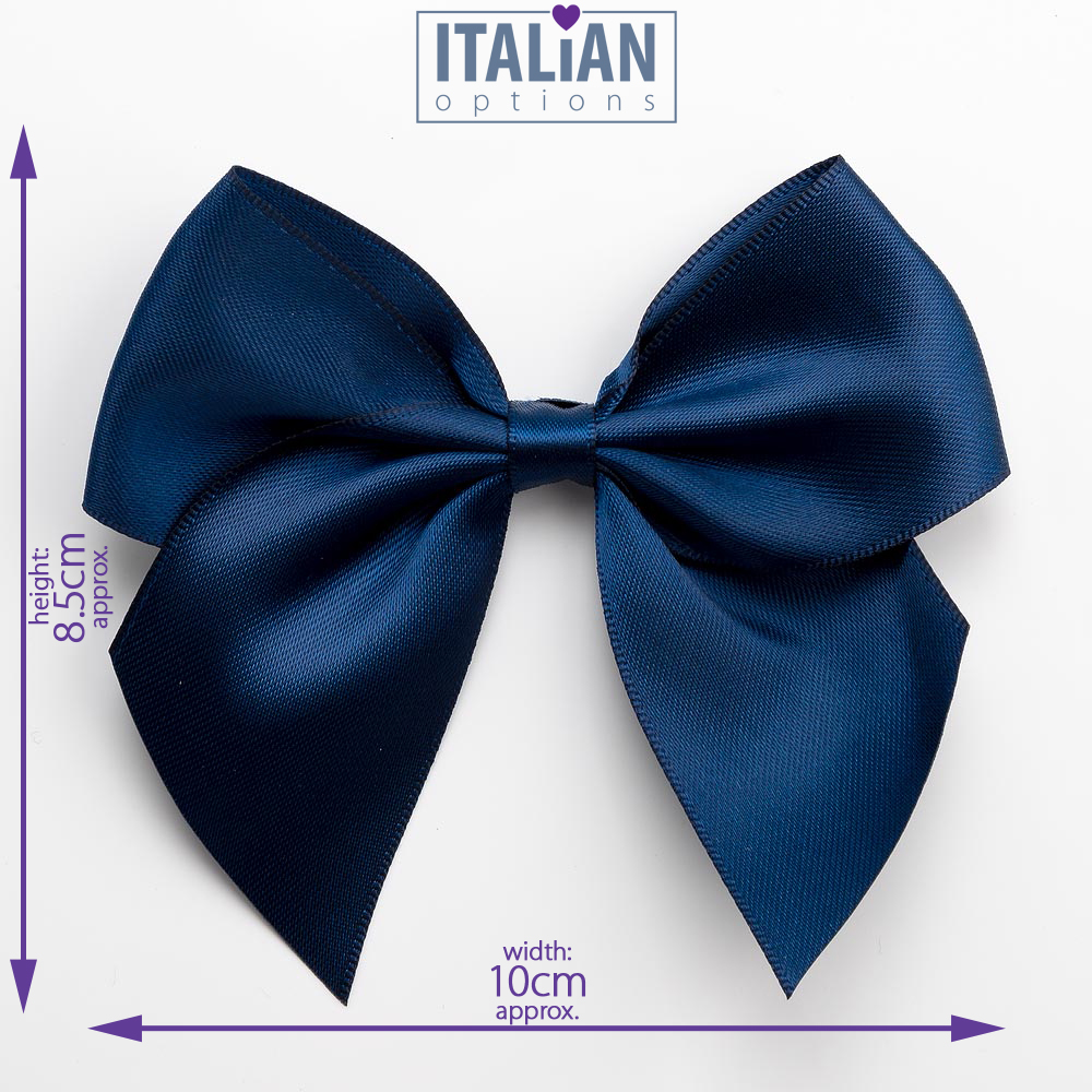Italian Options 6 Pack Ribbon Bows Navy 10cm