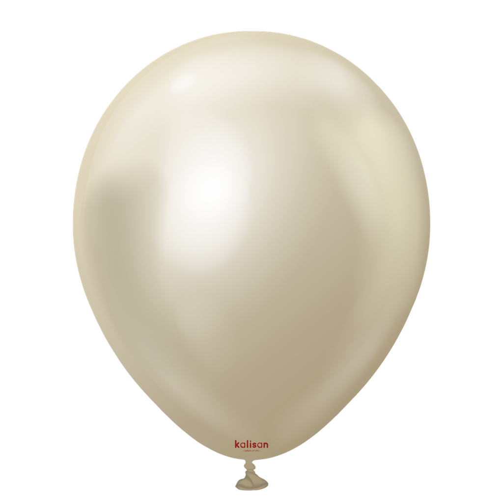 Kalisan Mirror White Gold 18" Latex Balloons 25pk