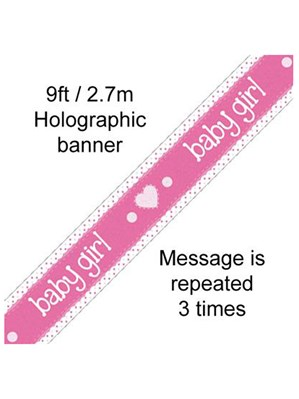 Oaktree Banner Baby Girl Pastel Pink 9ft