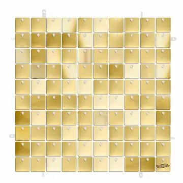 Oaktree Metallic Sequin Wall Panel White Gold 30cm