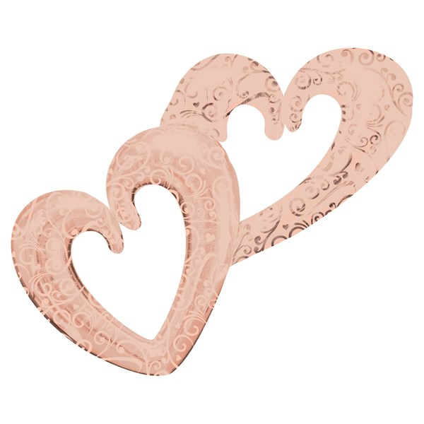 Anagram Interlocking Hearts 53" Foil Balloon