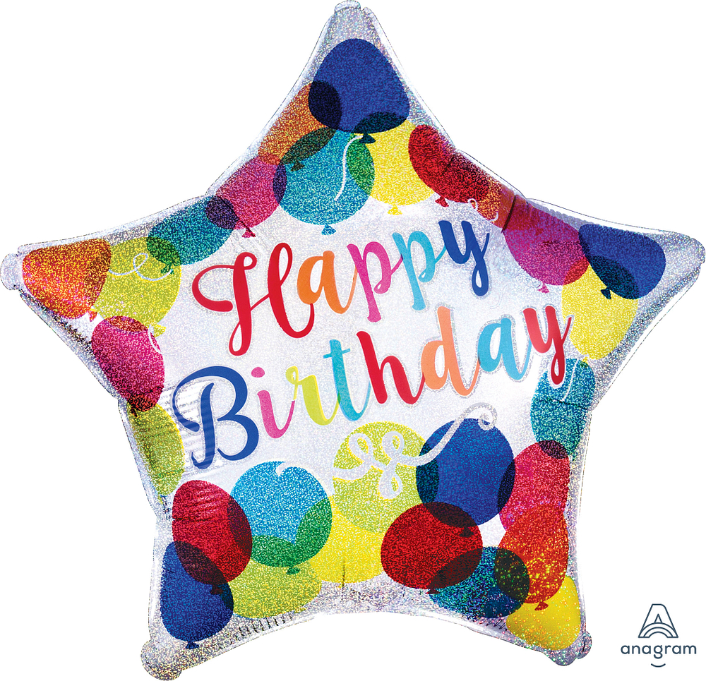 Anagram Birthday Sparkle Star 18" Foil Balloon