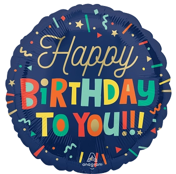 Anagram Bright Blocks Birthday 18" Foil Balloon