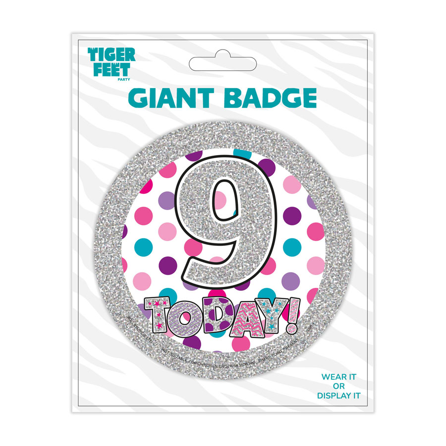 Big Badges Age 9 Female 6pk