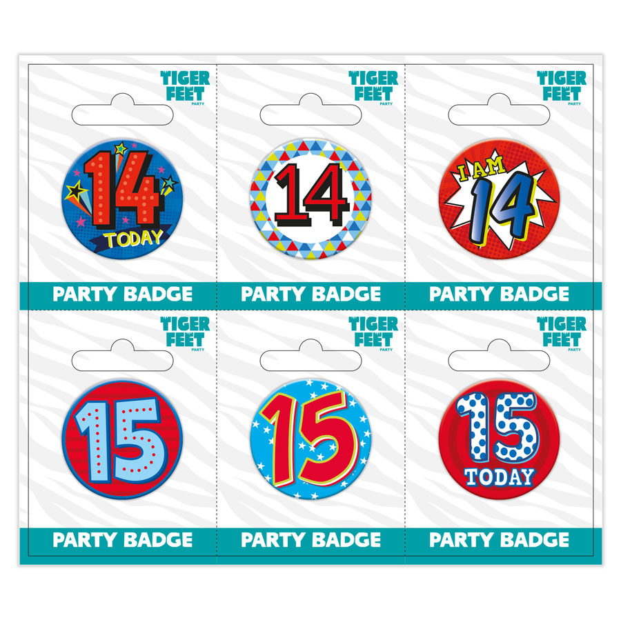 Small Badges Age 14 & 15 Male 6pk