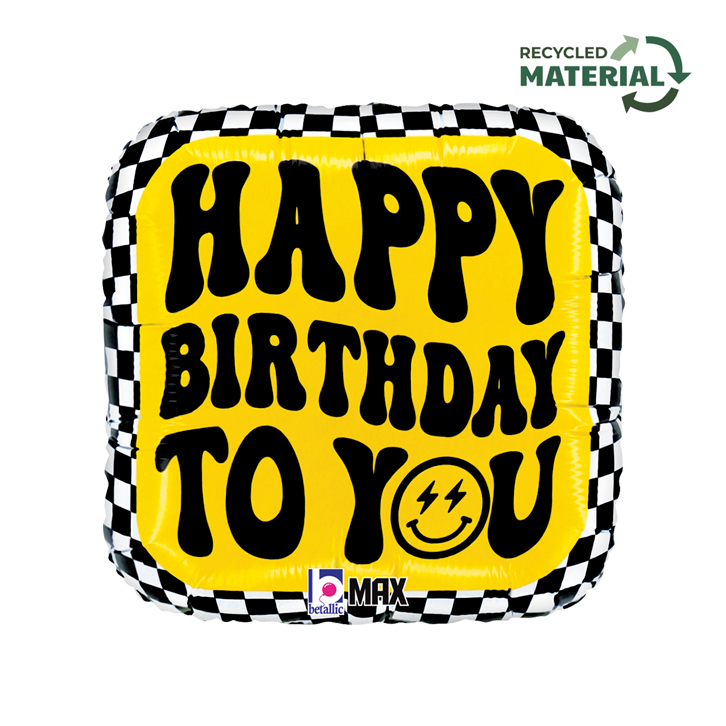 Grabo Smiley Checkerboard 18" Foil Balloon