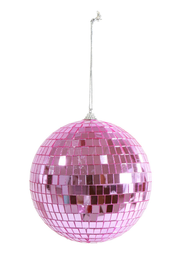 Uncle Bills Bauble Mirror Light Pink 15cm