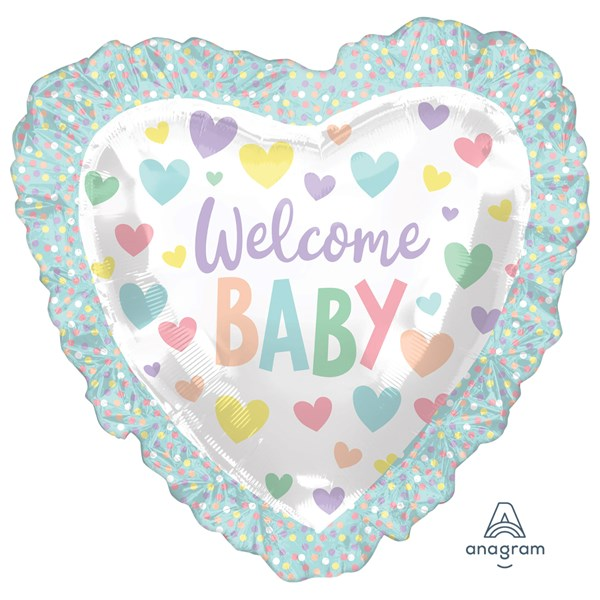 Anagram Baby Ruffle Heart 28" Foil Balloon
