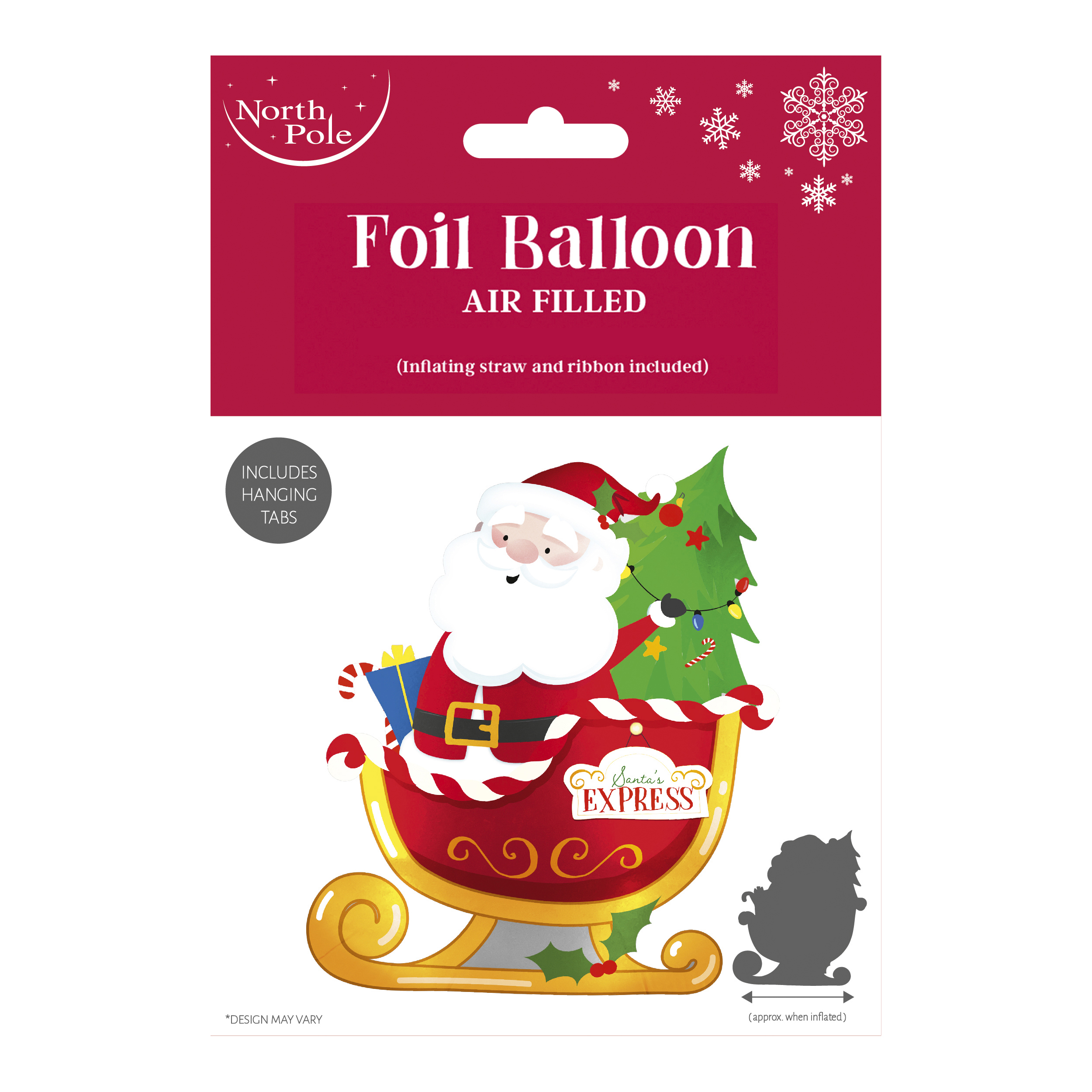 Santa Sleigh 35" Air Fill Foil Balloon