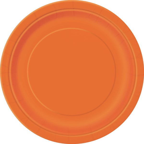 Unique 8 Pack Plates Pumpkin Orange Round 9