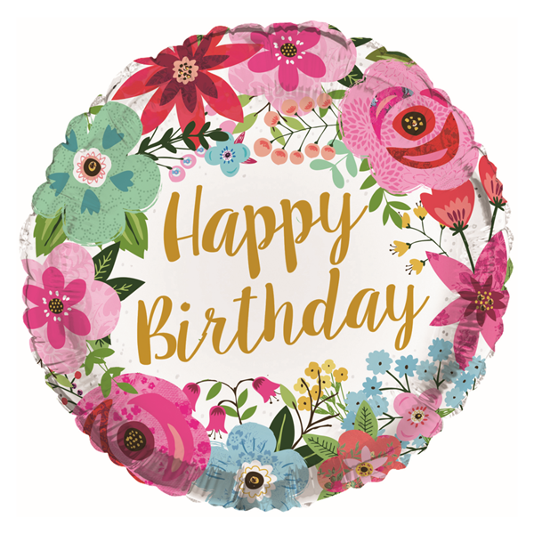 Simon Elvin Foil Balloon Happy Birthday Floral 18