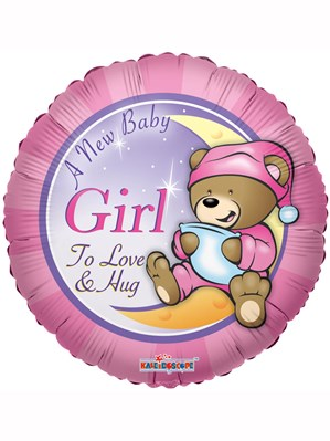 APAC Foil Balloon Baby Girl Teddy Bear 18