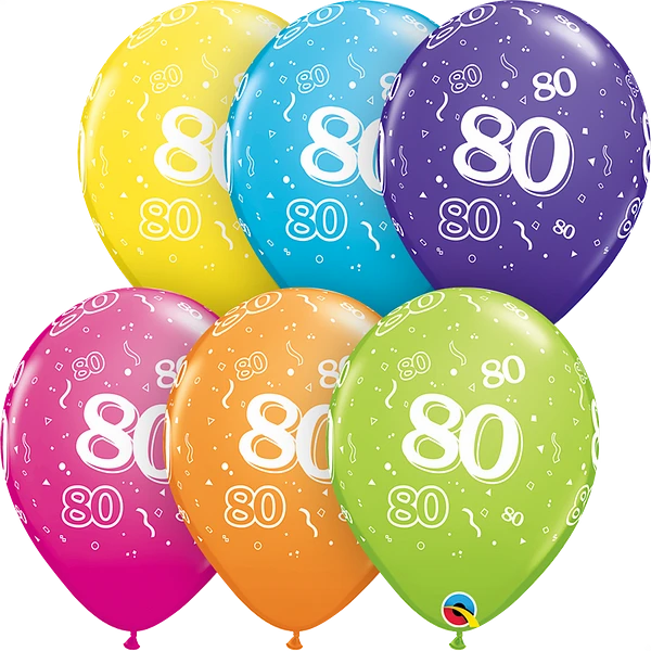 Qualatex Age 80 Tropical Asst 11" Latex 25pk