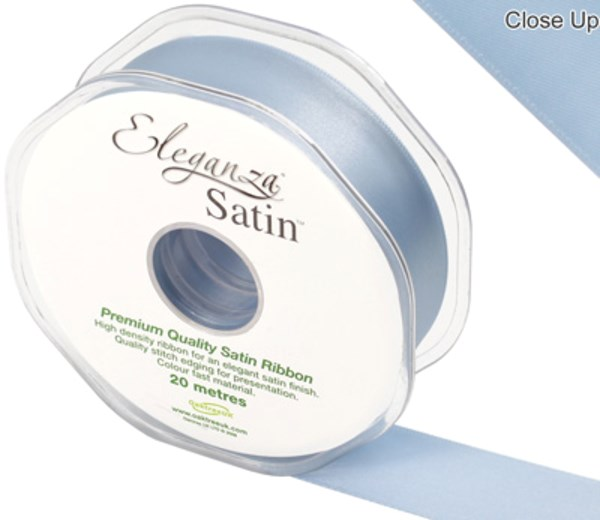 Eleganza Satin Ribbon Light Blue 25mm x 20m