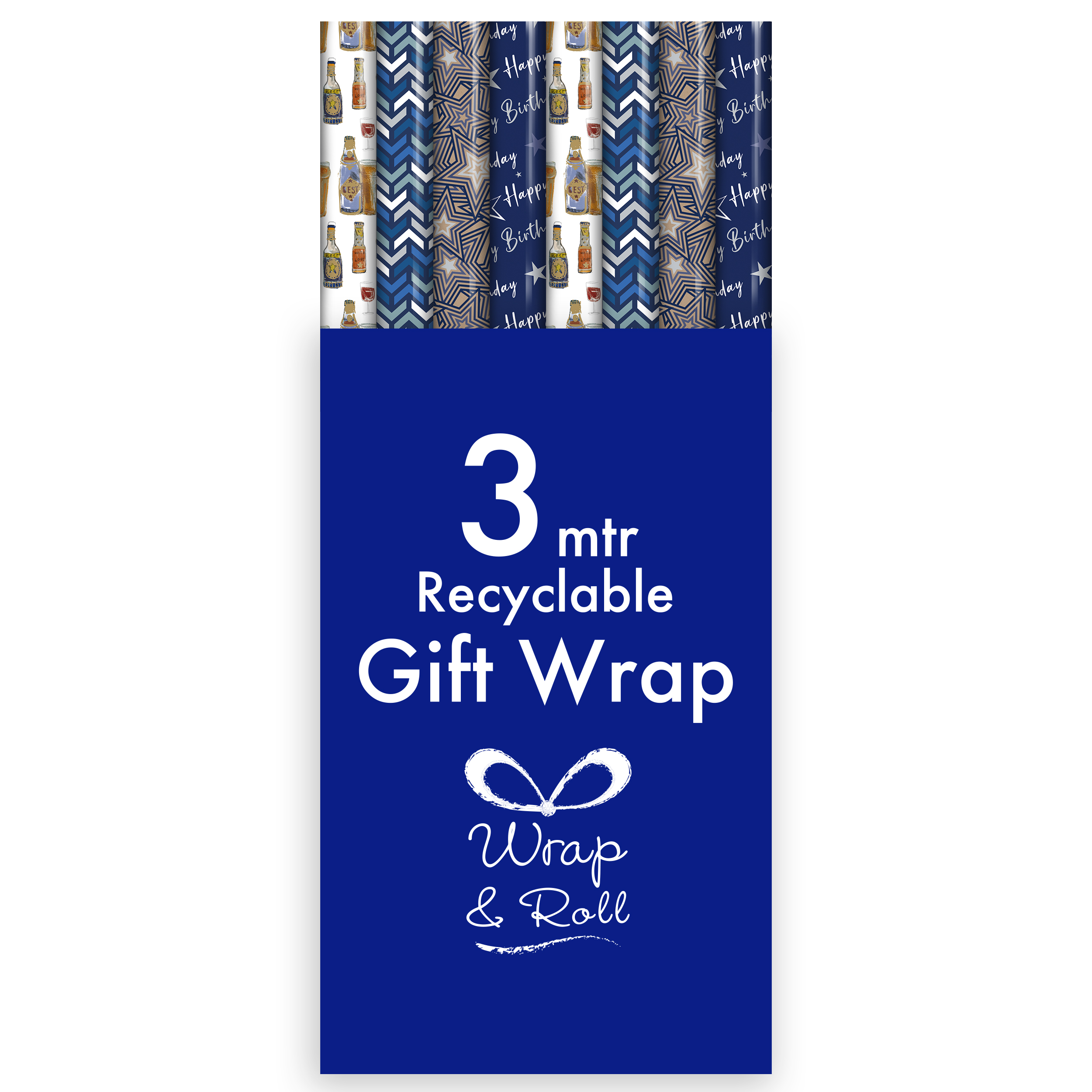 Eurowrap 49 Pack Rollwrap Male Birthday 3m