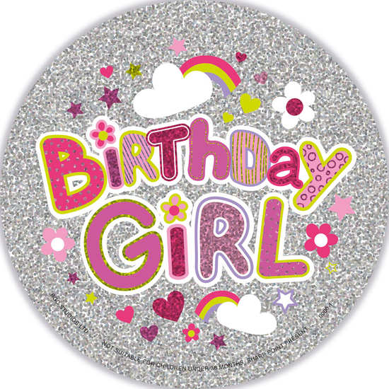 Big Badges Birthday Girl 6pk