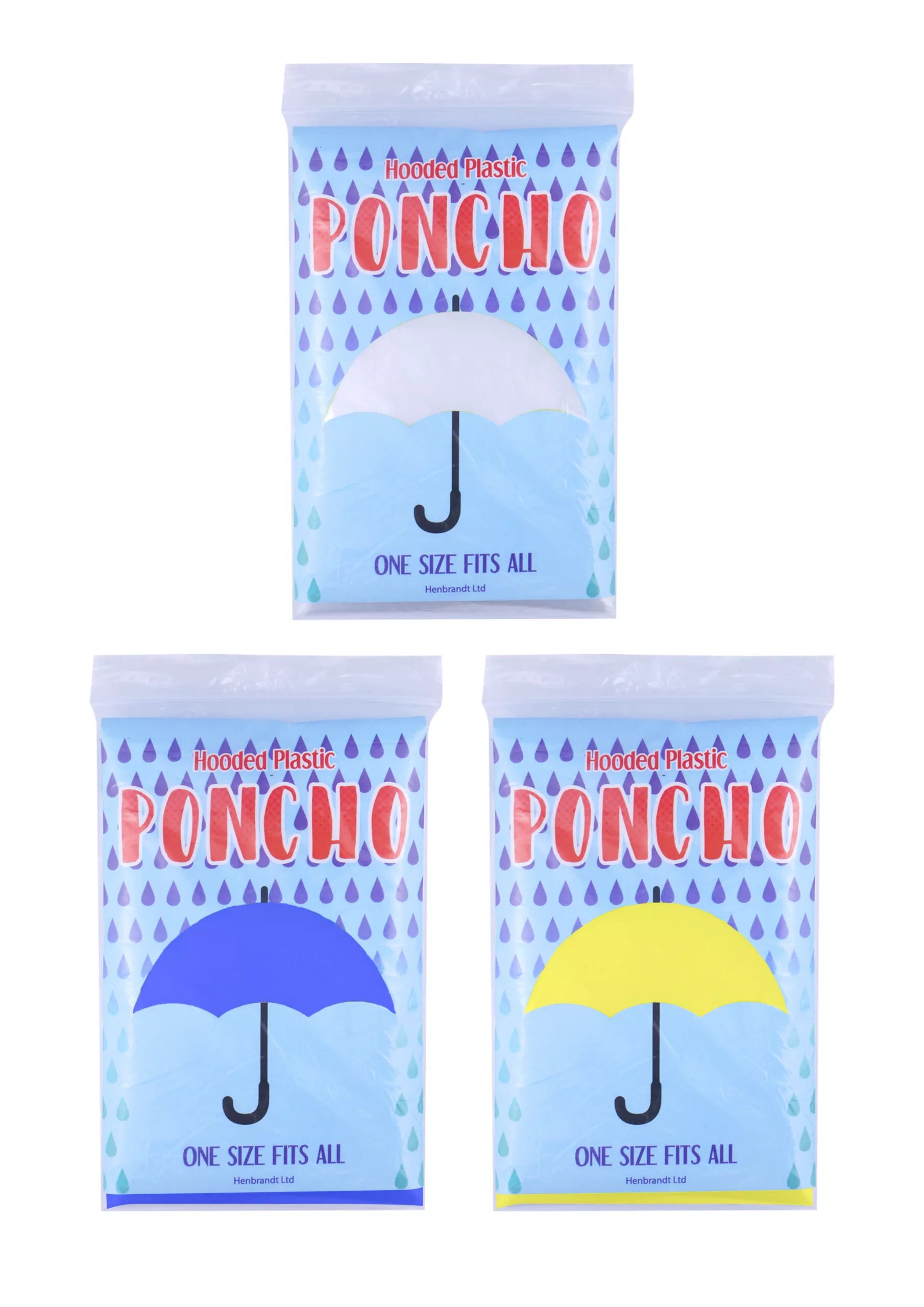 Hooded Poncho One Size (Colour May Vary)