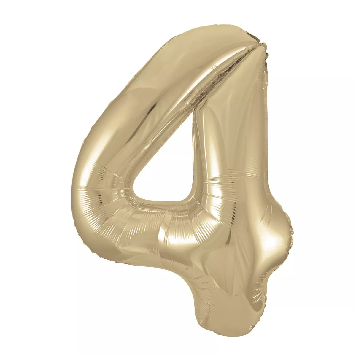 Unique Foil Balloon White Gold 34" Number 4