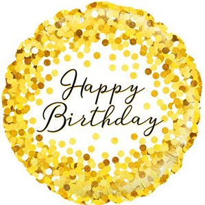 Gold Sparkling Birthday 18" Foil Balloon