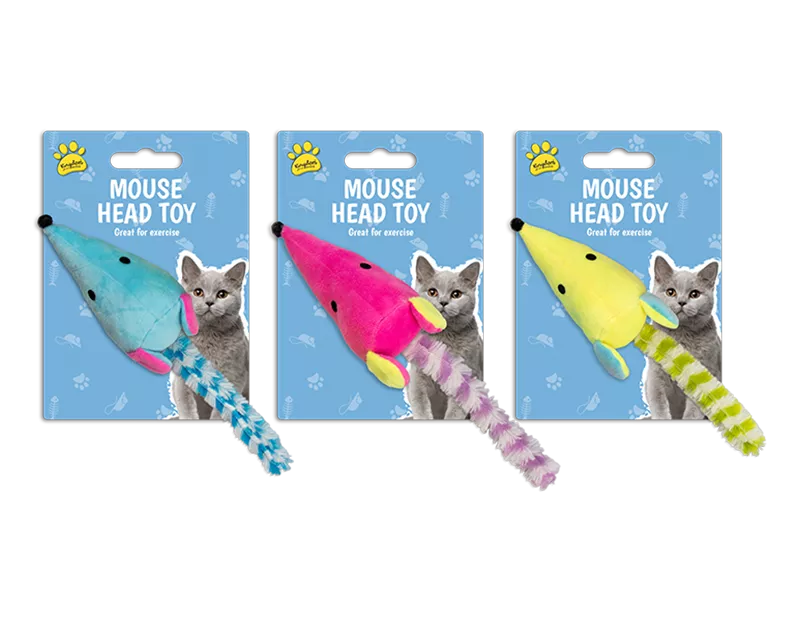 Cat Toy Mouse Head (Colour May Vary)