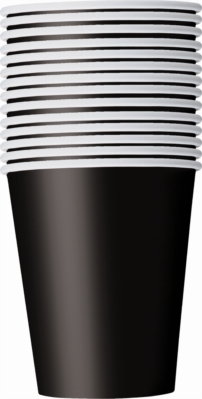Unique 14 Pack Cups Midnight Black 9oz