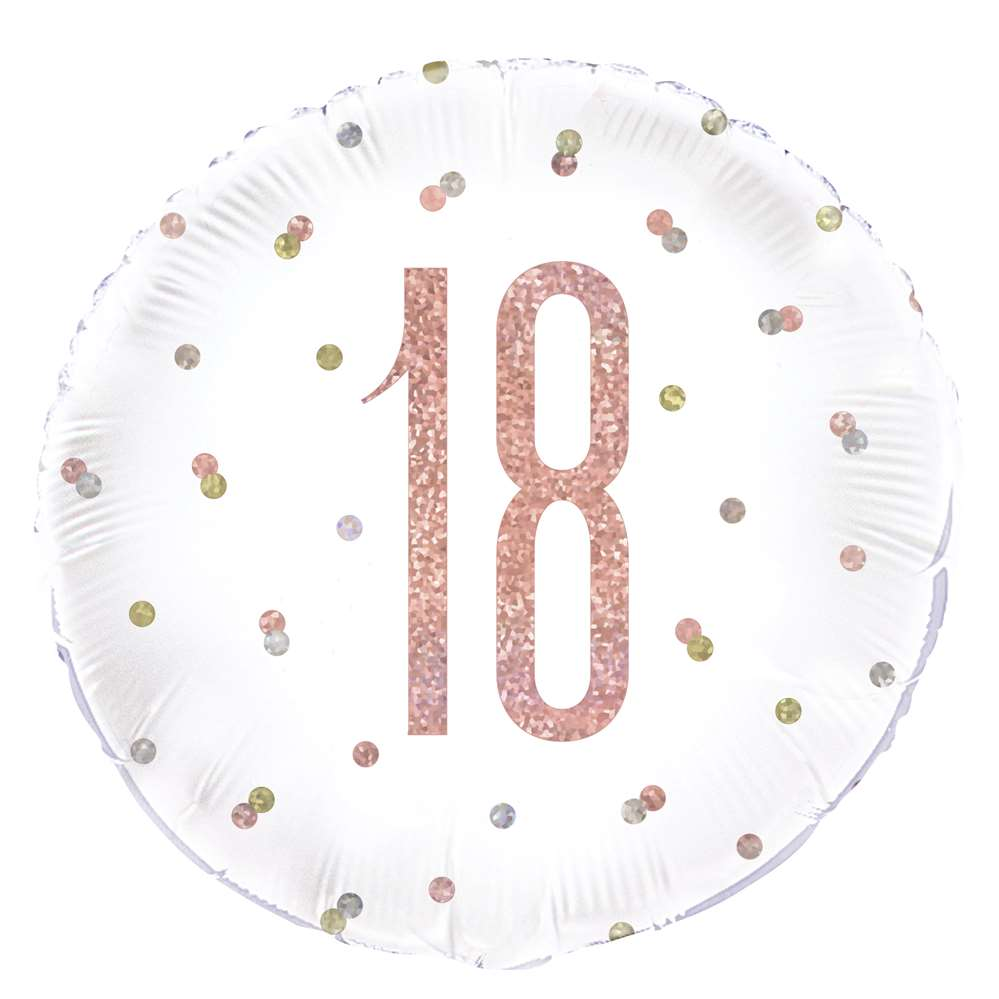 Unique Foil Balloon Rose Gold Glitz Age 18 18"