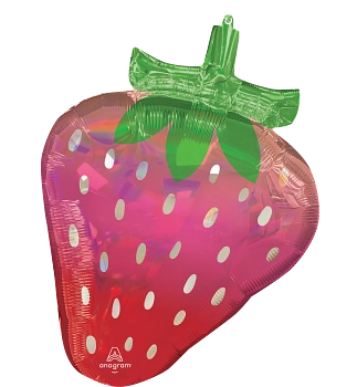 Anagram Foil Balloon Iridescent Strawberry 27