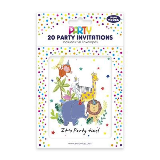 20pk Party Invites Jungle BD