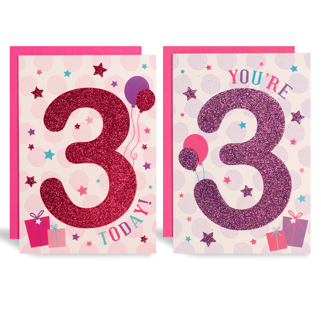 Poppyhill C50 Birthday Age 3 12pk