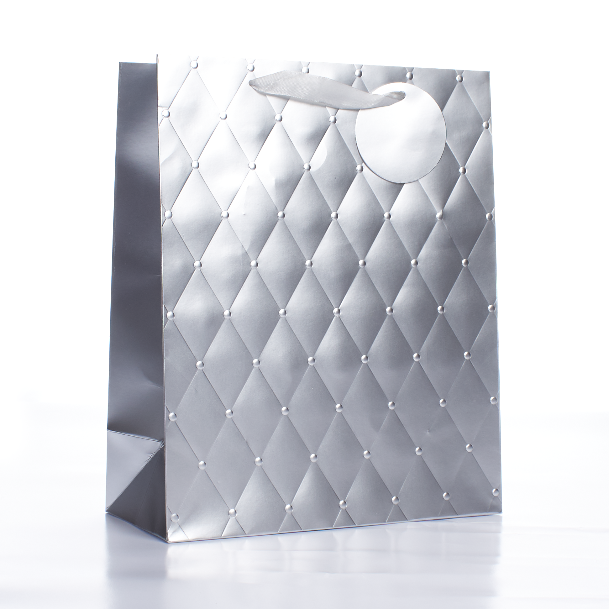 Gift Bag Silver Foil Embossed Medium 6pk