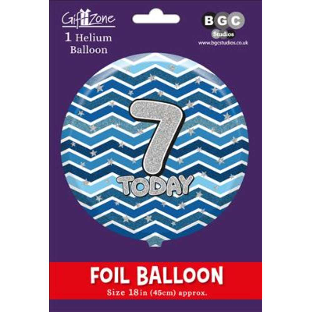 Age 7 Blue 18" Foil Balloon