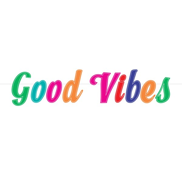 Amscan Letter Banner Felt Good Vibes 5ft