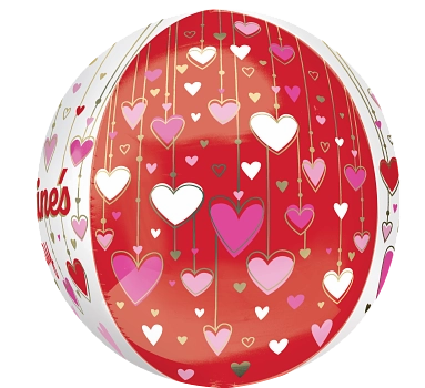 Anagram Valentine Dangling Hearts 16" Orbz Balloon