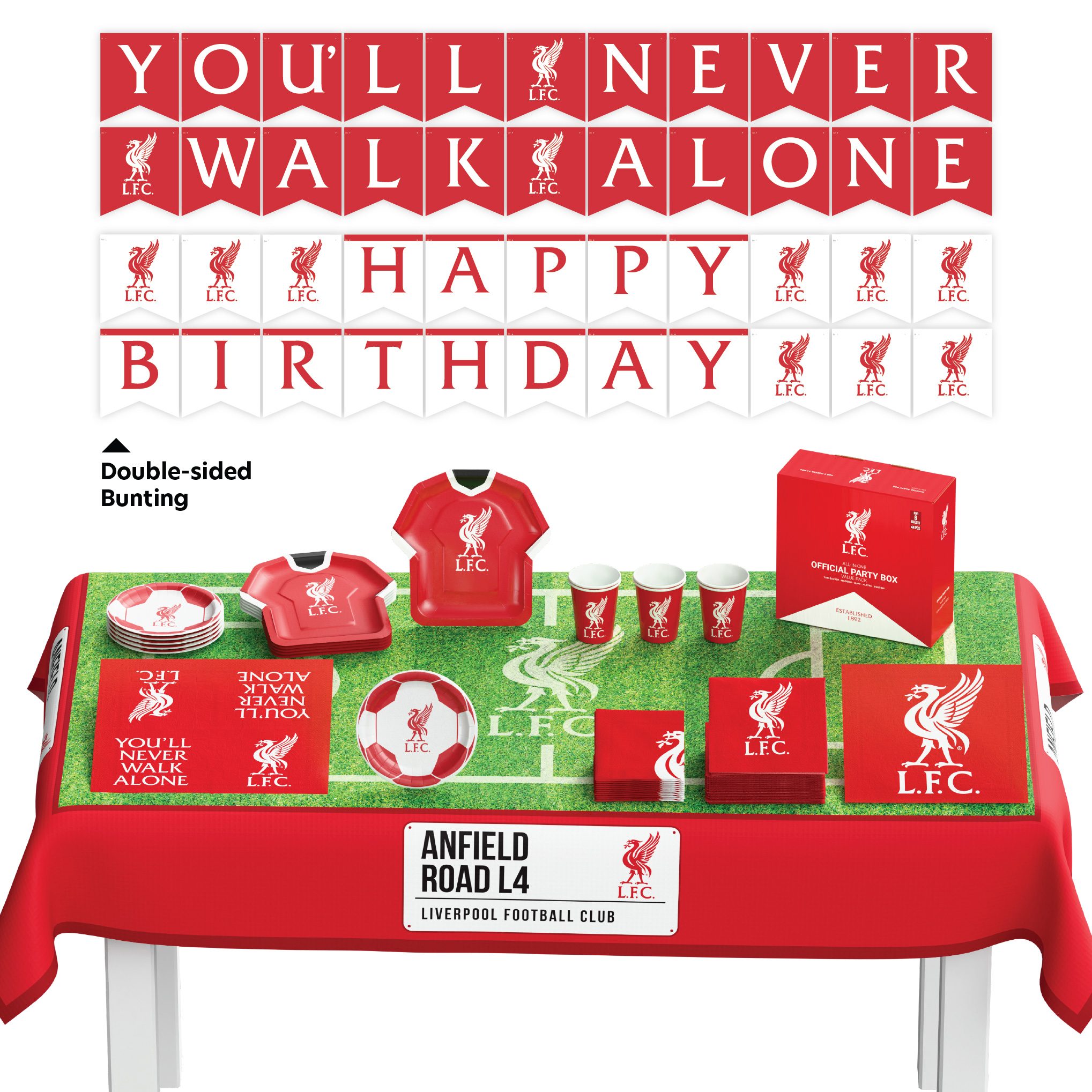 Officially Licensed 44pc Party Kit Liverpool FC