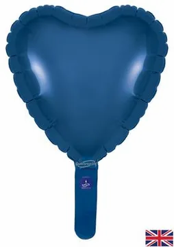 Oaktree 5 Pack Foil Balloon Navy Heart 9