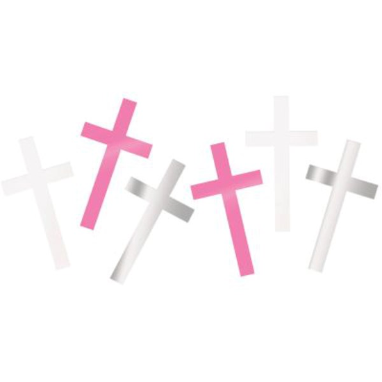 Pink Fancy Cross Foil Confetti 5oz