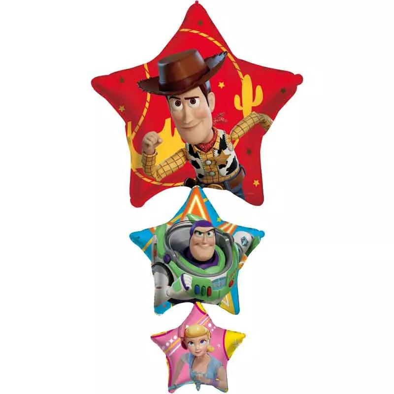 Procos Toy Story 35-inch foil balloon featuring characters from the Toy Story movie series, vibrant and shiny surface.