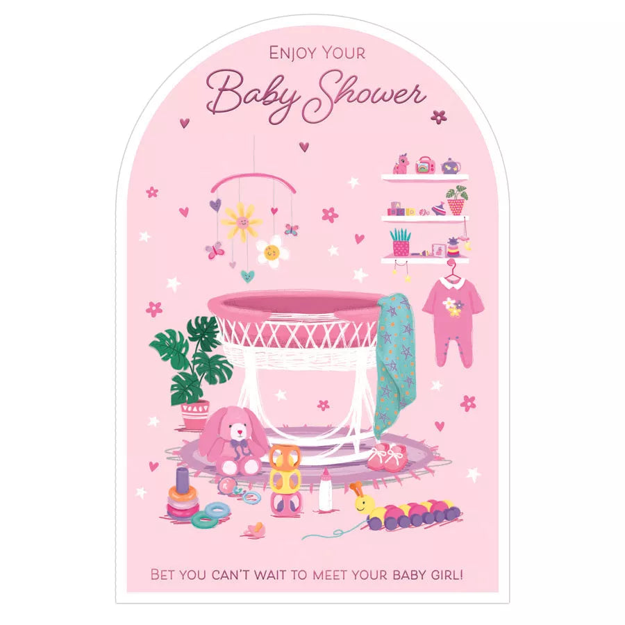 Set of six Prelude C75 baby shower cards featuring playful designs and space for personalized messages.