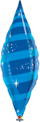 Sapphire Blue 38" Foil Taper Swirl