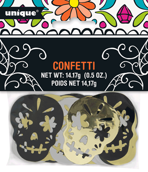 Halloween Metallic Sugar Skull Confetti 14g