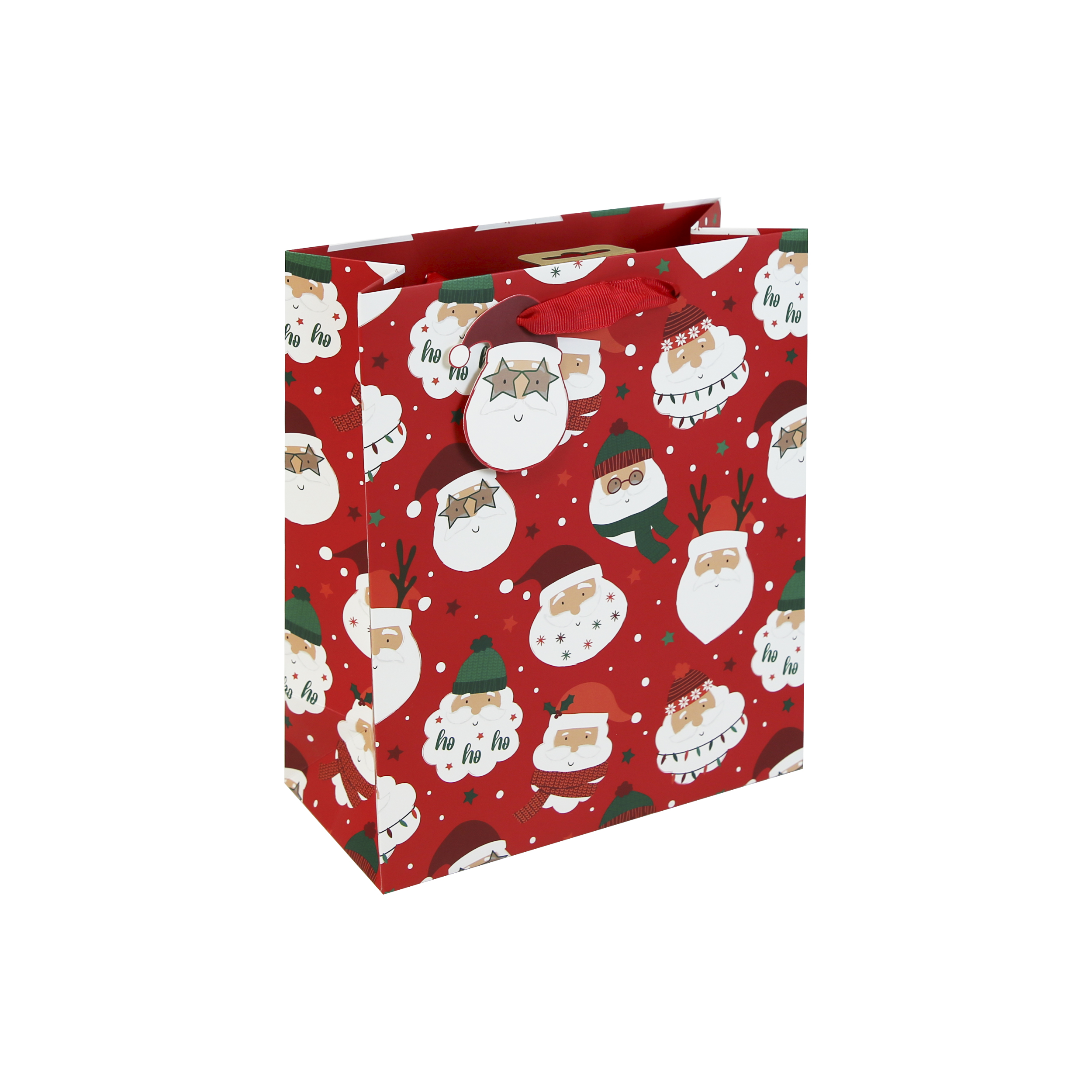 Eurowrap 12 Pack Gift Bag Cool Santa Medium