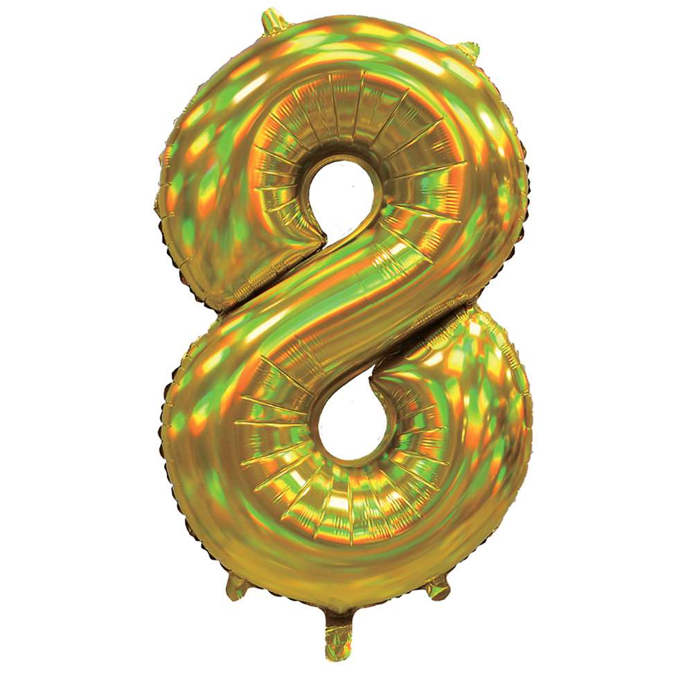 Sensations Foil Balloon Gold 30" Number 8