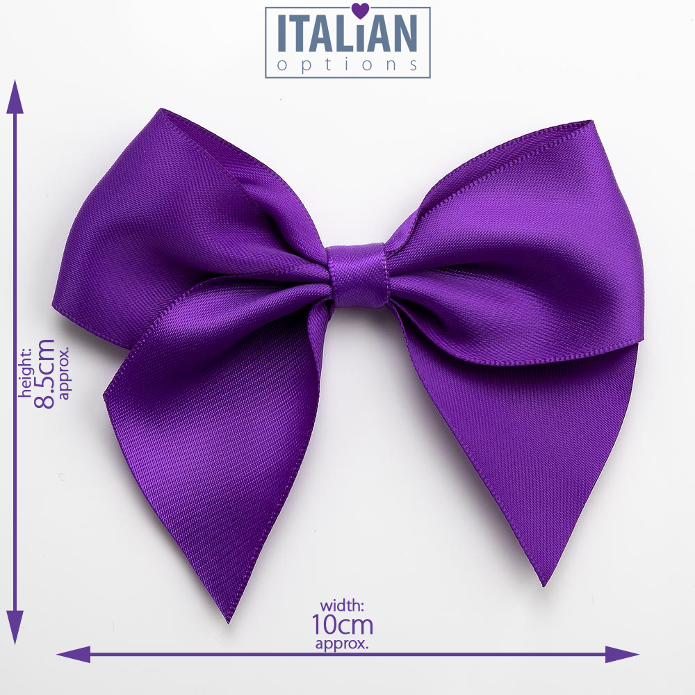 Italian Options 6 Pack Ribbon Bows Purple 10cm