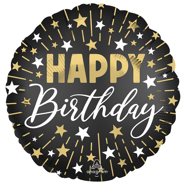 Anagram Black, Gold & Silver 18" Foil Balloon