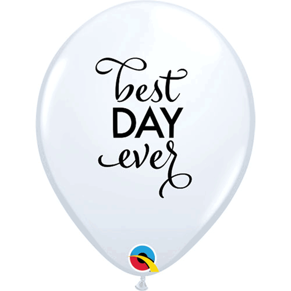 Qualatex Wedding Best Day Ever 11" Latex 25pk