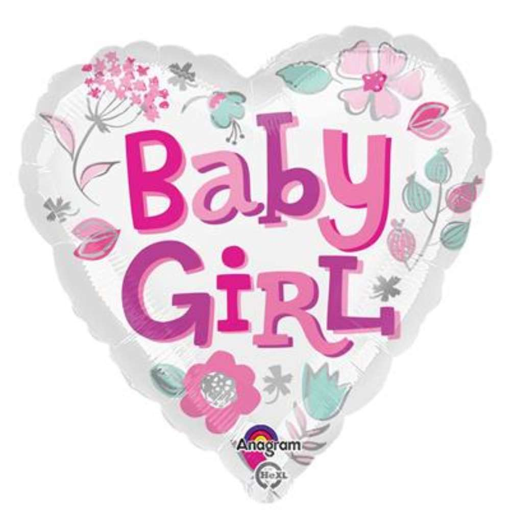 Anagram Baby Girl Heart 18" Foil Balloon